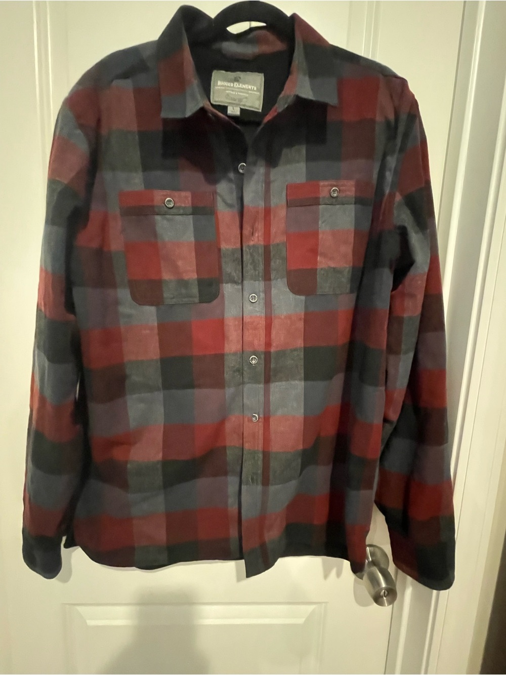 Men’s Rugged Elements Red & Black Plaid Button-Up Shirt